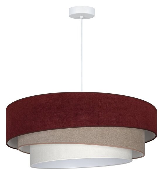 Lampada a sospensione Duolla, Trio, Rosso, Soggiorno, Tessuto / Tessile, Giovanile