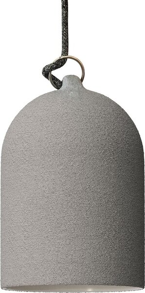 Creative-Cables Lampada a sospensione Italy completa di cavo tessile e paralume Mini Campana XS in Vetroceramica