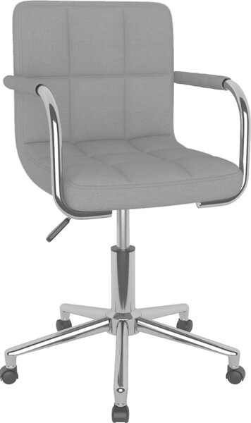 Sedia da Ufficio Girevole Grigio Chiaro in Tessuto