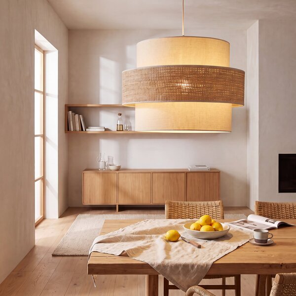 Lampada a sospensione Duolla, Space, Beige, Camera da letto, Tessuto / Tessile, Giovanile