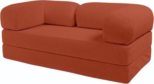 Divano letto 2 posti modulare in velluto a coste BANANAIR 90x180 cm terracotta