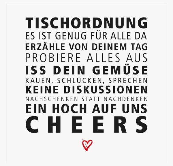 Set di 40 tovaglioli di carta Tischordnung