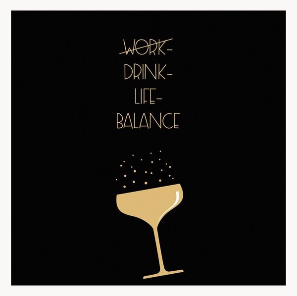 Set di 40 tovaglioli Drink-Life-Balance