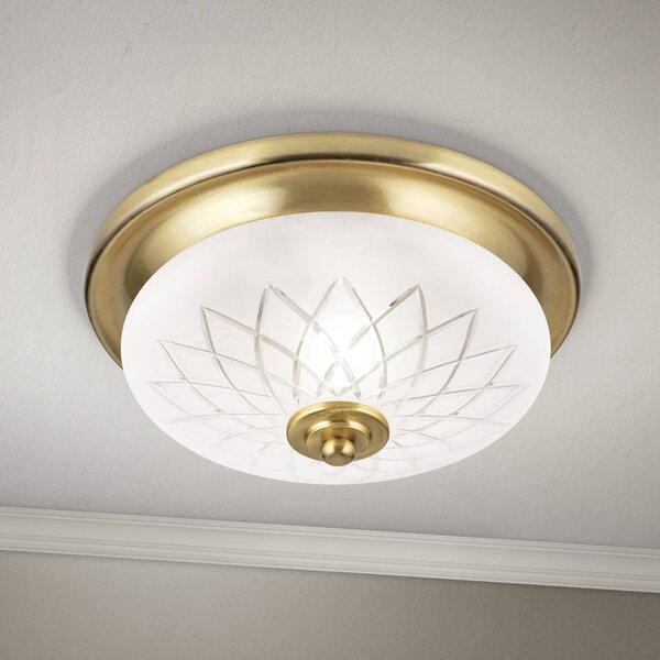 ORION Plafoniera soffitto Porto, dimmerabile, Bronzo / Ottone antico, Soggiorno / Sala da pranzo, Vetro, Antico, Plafoniera