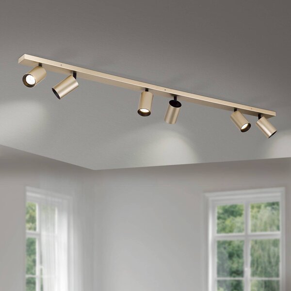ORION Faretto Sean, a 6 luci, color oro, in metallo, orientabile dimmerabile, Ottone / Oro, Soggiorno / Sala da pranzo, Metallo, Moderno, Faretto
