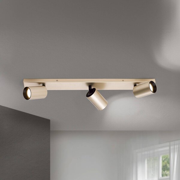 ORION Faretto Sean, a 3 luci, color oro, in metallo, orientabile dimmerabile, Ottone / Oro, Soggiorno / Sala da pranzo, Metallo, Moderno, Faretto