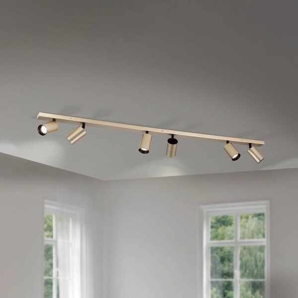 ORION Faretto Sean, a 6 luci, color oro, in metallo, orientabile dimmerabile, Ottone / Oro, Soggiorno / Sala da pranzo, Metallo, Moderno, Faretto