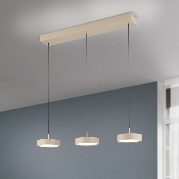 ORION Lampada a sospensione Teide LED, kaki, metallo, regolabile in altezza Teide, dimmerabile, Verde, Soggiorno / Sala da pranzo, Metallo, Moderno