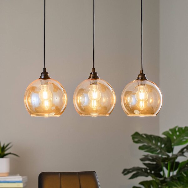 Lampada a sospensione in vetro Gold 022 Opviq, dimmerabile, Ottone / Oro, Soggiorno / Sala da pranzo, Vetro, Moderno, Lampada a sospensione