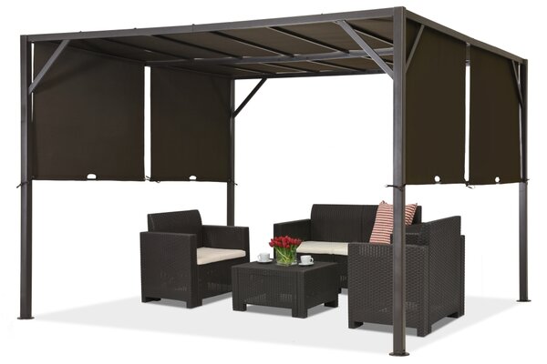 Pergola per terrazzo in metallo Santorini 3 x 3 m marrone Garden Point