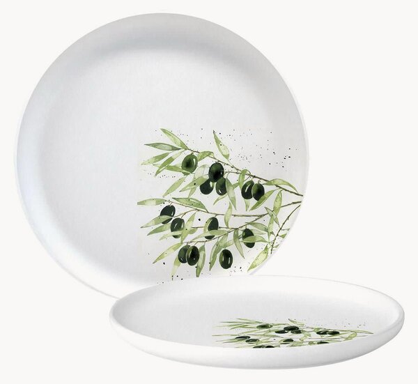 Piatto da colazione in New Bone China Olives