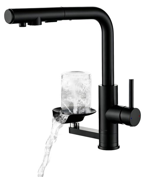 Omgoods - Rubinetti da cucina a 3 vie con filtro dell'acqua e due bocchette