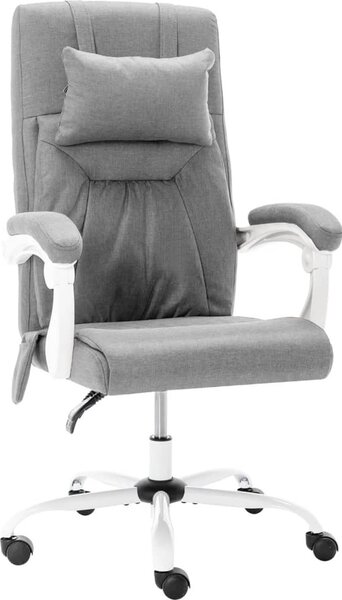The Living Store Sedia da ufficio massaggiante in tessuto grigio