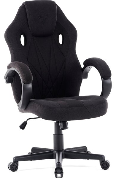 SENSE7 Prism Gaming Chair Fabric Black - Sedia da ufficio ergonomica Sedia da scrivania per PC Sedia da gaming Funzione oscillante Sedia da gaming 120 kg Tessuto HDF™