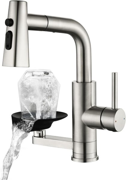 Solidchoice - Rubinetto da cucina estraibile con due bocchette