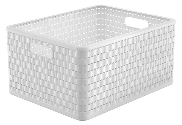 Cesto portaoggetti in plastica riciclata bianca Country - Rotho
