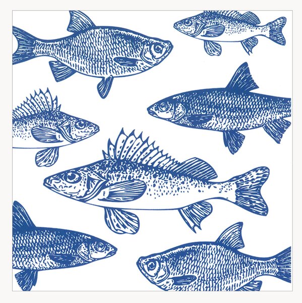 Set di 40 tovaglioli di carta Fishes