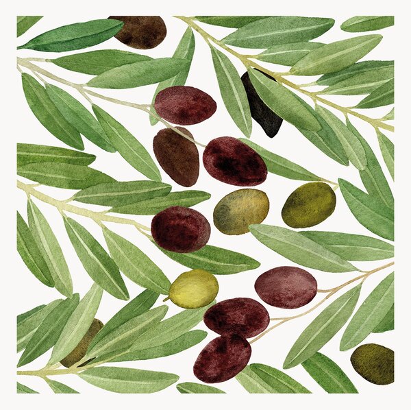 Set di 40 tovaglioli di carta Olives & White