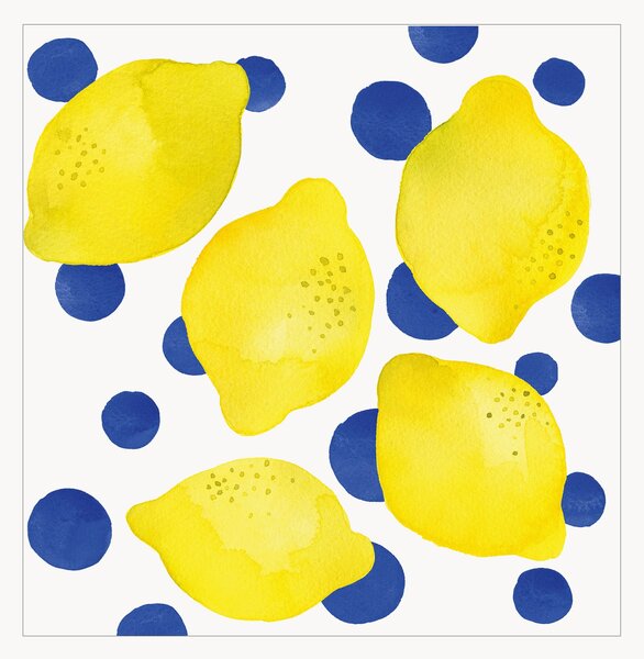 Set di 40 tovaglioli di carta Lemon & Dots