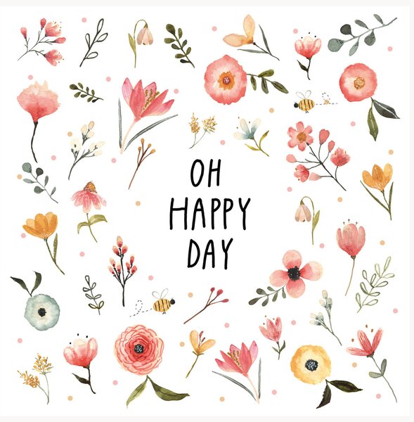 Set di 40 tovaglioli di carta Oh Happy Day