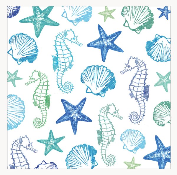Set di 40 tovaglioli di carta Aquarell Seaside