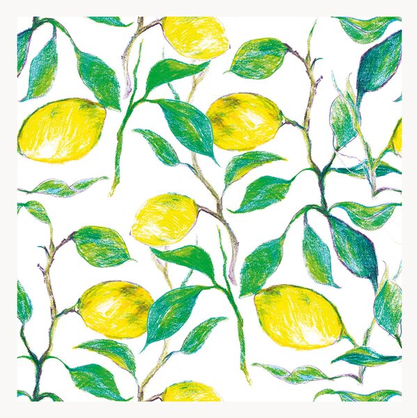 Set di 40 tovaglioli di carta Beautiful Lemons