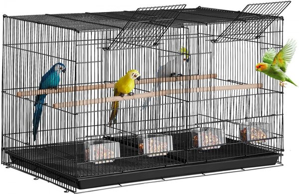 Gabbia per pappagallini - 760x465x465mm - Gabbia nera per uccelli - Alloggio per uccelli di alta qualità - Gabbia confortevole per animali domestici