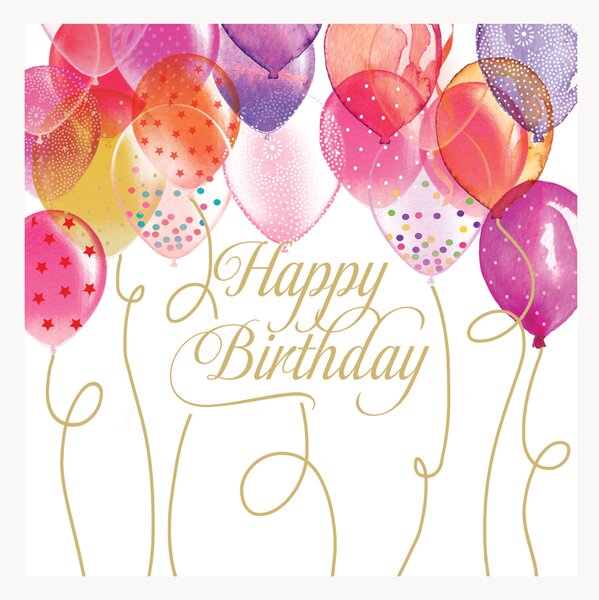 Set di 60 tovaglioli di carta Birthday Balloons