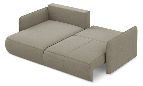 Divano angolare beige allungabile/con contenitore (con penisola a sinistra) Nanea – Makamii