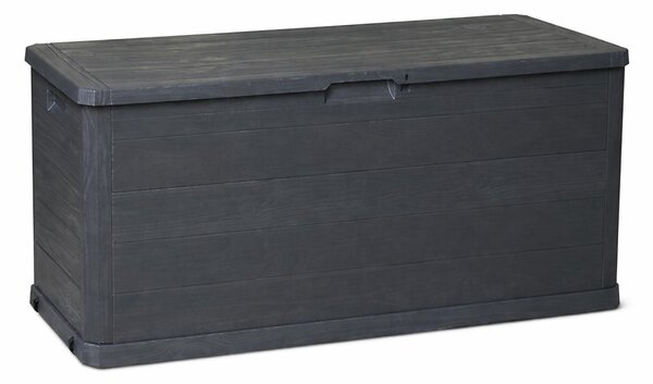 Contenitore per cuscini da 280 litri – Contenitore resistente alle intemperie per cuscini da giardino e accessori da giardino – Robusto contenitore in plastica – Grigio