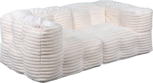 Divano modulare in pelliccia a coste BANANAIR 90x180 cm bianco