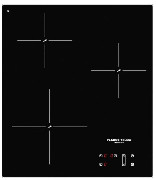 Plados Piano Cottura Induzione 3 Fuochi Larghezza 44 cm in Vetroceramica colore Nero - PBIM430