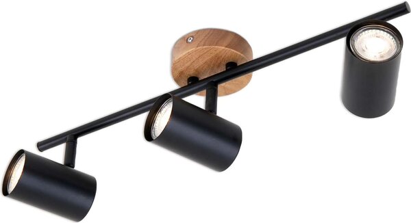 Lampada a sospensione orientabile Design by Kare GU10 35 W nero metallo-legno Briloner