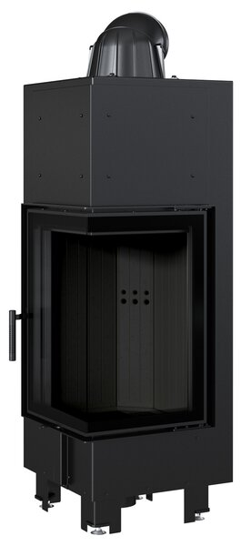 Inserto camino in acciaio KRATKI MBN destro 10 kW Ø 200 rivestimento nero