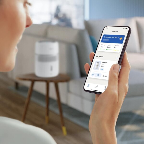 Philips Umidificatore d'Aria Ultrasonico Capacit 3.5 Litri Capacit di umidificazione 300 ml/h per Ambienti fino a 44 m2 con Timer colore Bianco -