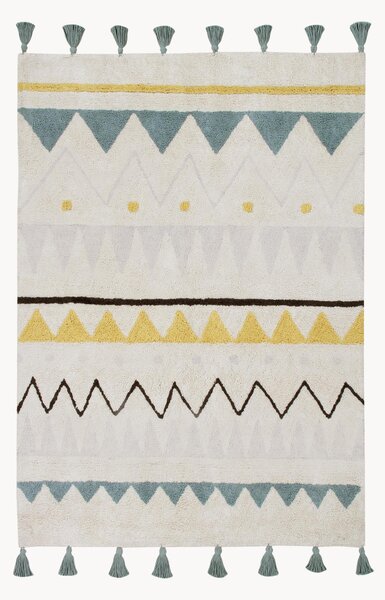 Tappeto per bambini con nappe Azteca, lavabile