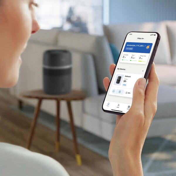 Philips Umidificatore d'Aria Ultrasonico Capacit 3.5 Litri Capacit di umidificazione 300 ml/h per Ambienti fino a 44 m2 con Timer colore Nero - H