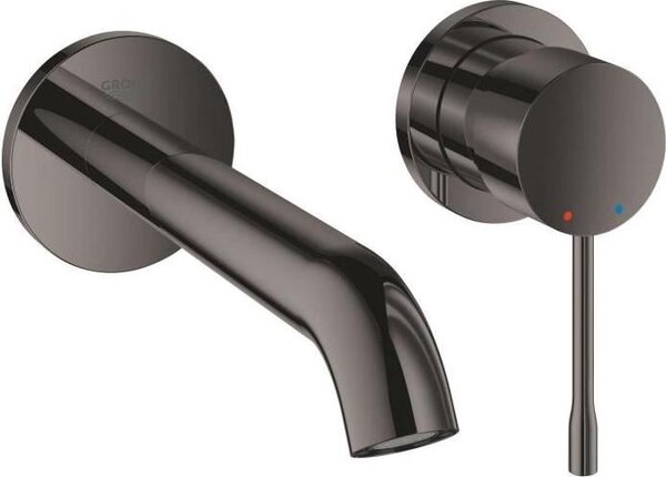 Miscelatore lavabo da parete GROHE Essence, 2 fori, misura M, finitura Hard Graphite, interasse 110 mm, sporgenza 183 mm