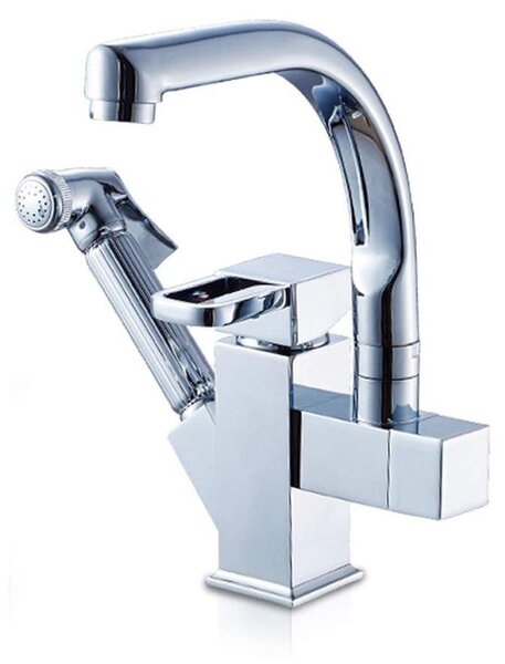 Solidchoice - Rubinetto da cucina estraibile per acqua calda e fredda