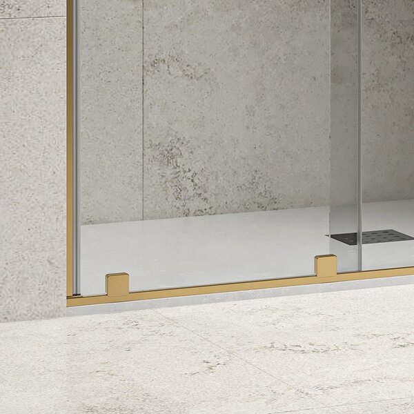 Kamalu nicchia doccia scorrevole 130 cm color oro senza telaio | knm4000g