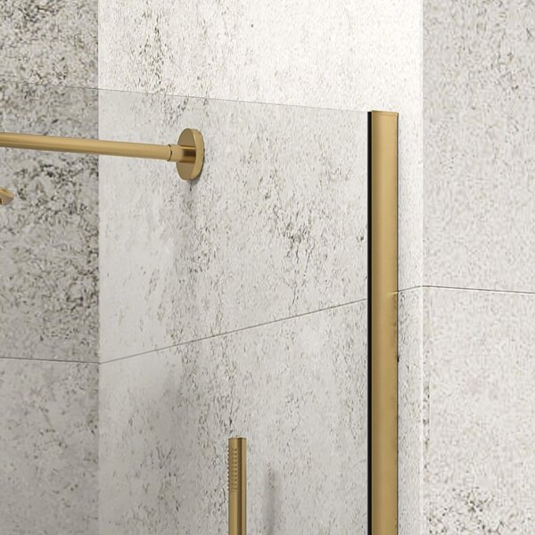 Kamalu nicchia doccia scorrevole 130 cm color oro senza telaio | knm4000g