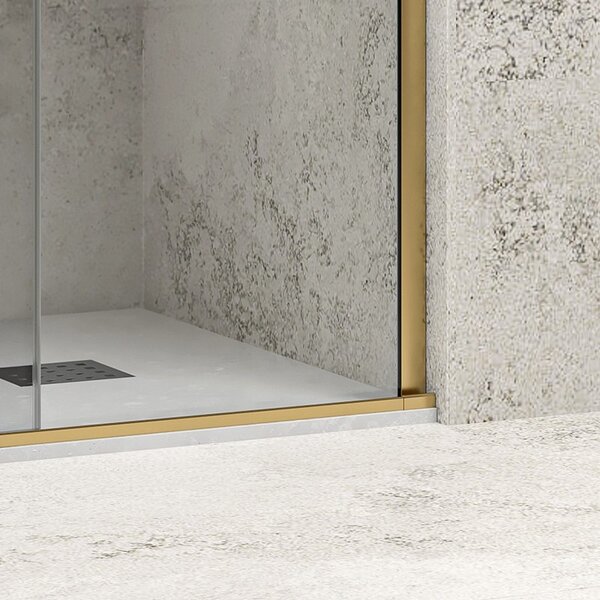 Kamalu nicchia doccia scorrevole 130 cm color oro senza telaio | knm4000g