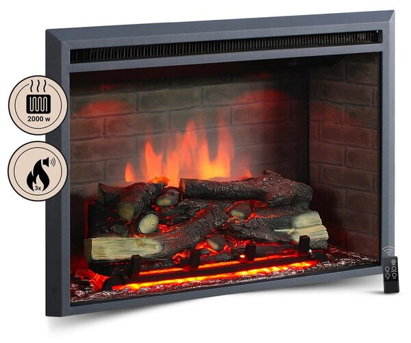 Caminetto elettrico da incasso BALDERIA Calida 30 – Potenza termica fino a 2000 W, nero