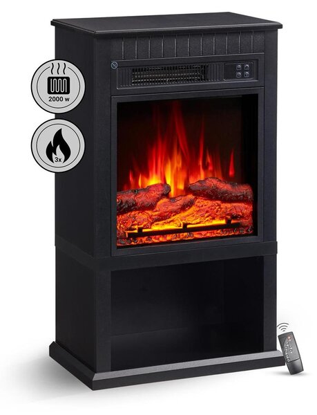 Camino elettrico da appoggio BALDERIA Ember – Potenza termica fino a 2000 W, nero