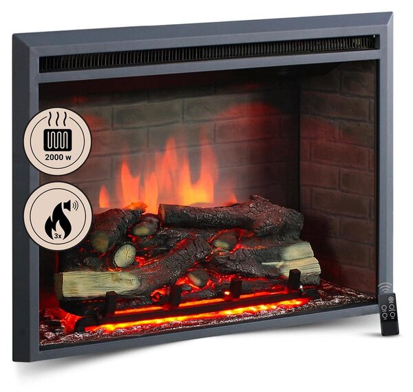 Camino elettrico da incasso BALDERIA Calida 33 – Potenza termica fino a 2000 W, nero