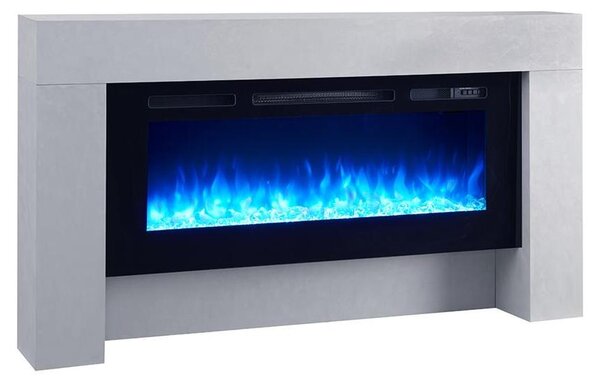 Camino elettrico da appoggio BALDERIA Zeus – Potenza termica fino a 2000 W, effetto cemento