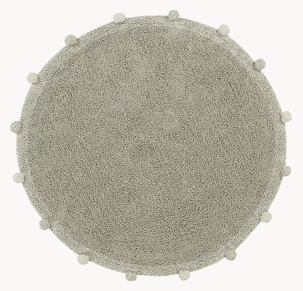 Tappeto rotondo in cotone lavabile per bambini Bubbly, fatto a mano