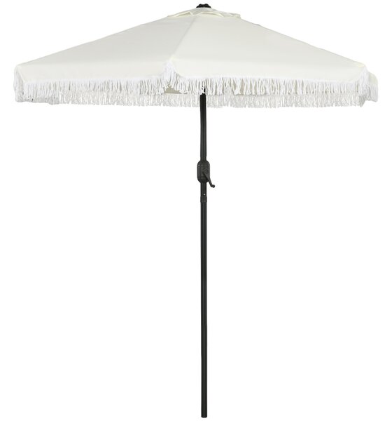 Outsunny Ombrellone Rettangolare 3x2m Con Luci LED Solari E Inclinazione - Telo In Poliestere 180g Con Struttura Acciaio - Per Giardino, Terrazza E Piscina
