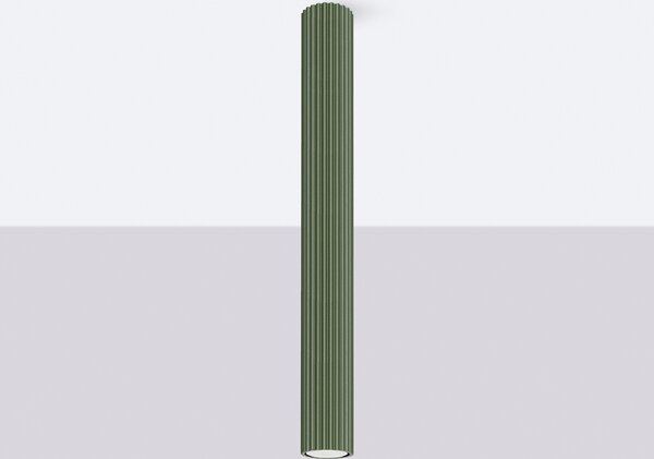 Lampada da soffitto KARBON 60 verde oliva 1xGU10 10W alluminio 60x6.5x6.5cm Sollux Lighting