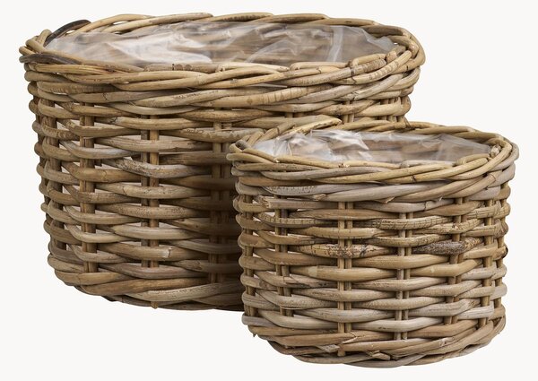 Set di 2 fioriere in rattan Kalak
